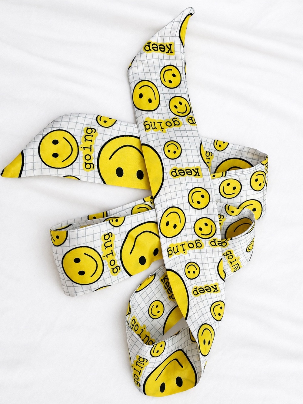 Kids Smile Print White & Yellow scarf 🧣 for bag